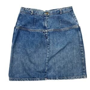 Vintage Guess Blue Back Pocket Denim Zip & Button Mini Skirt Womens 32 / US 10?